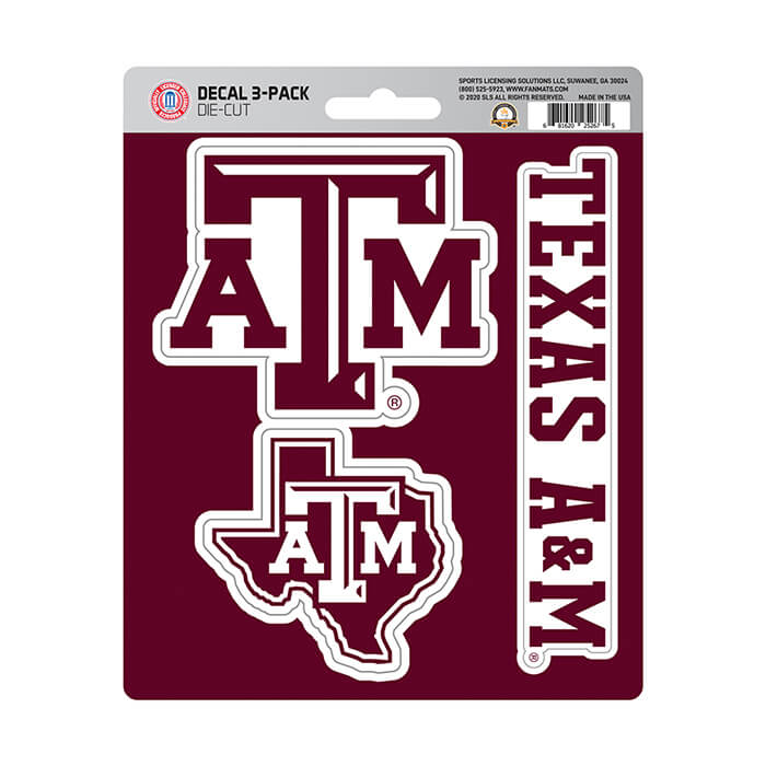 Texas A&M Aggies 3 Piece Decal Sticker Set