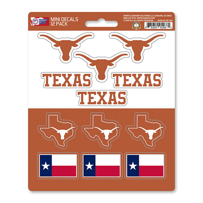 Texas Longhorns 12 Count Mini Decal Sticker Pack